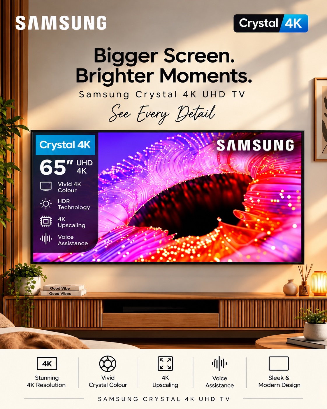 Samsung Smart TV 65” Crystal UHD 4K U8000F – 2025 | 54520 MZN | FRELIMO, Sommerschield, Maputo | MzDeal