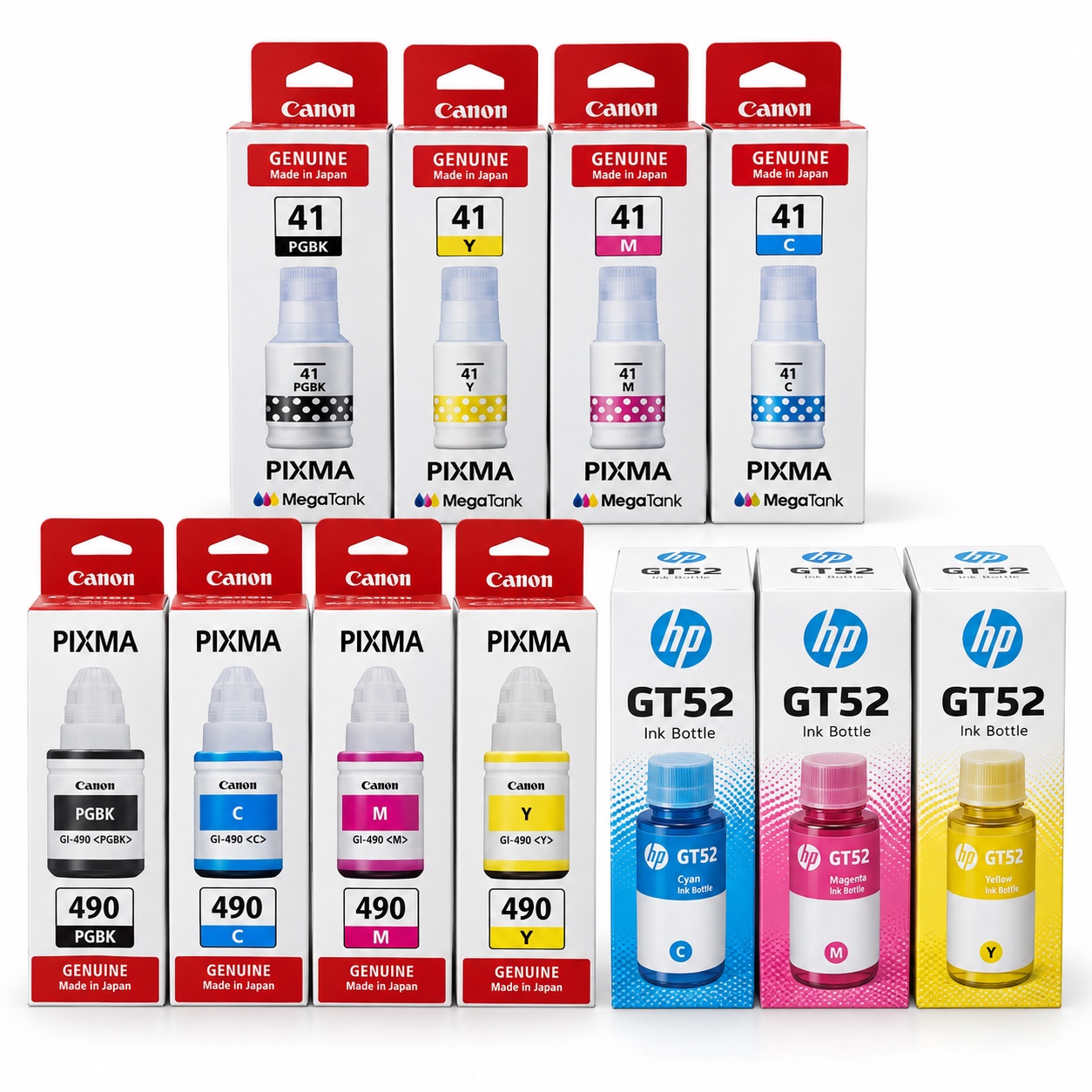 Tintas Originais Canon GI-41, GI-490 e HP GT52 – Preto e Cores | Para Impressoras com Tanque de Tinta | 1800 MZN | FRELIMO, Sommerschield, Maputo | MzDeal