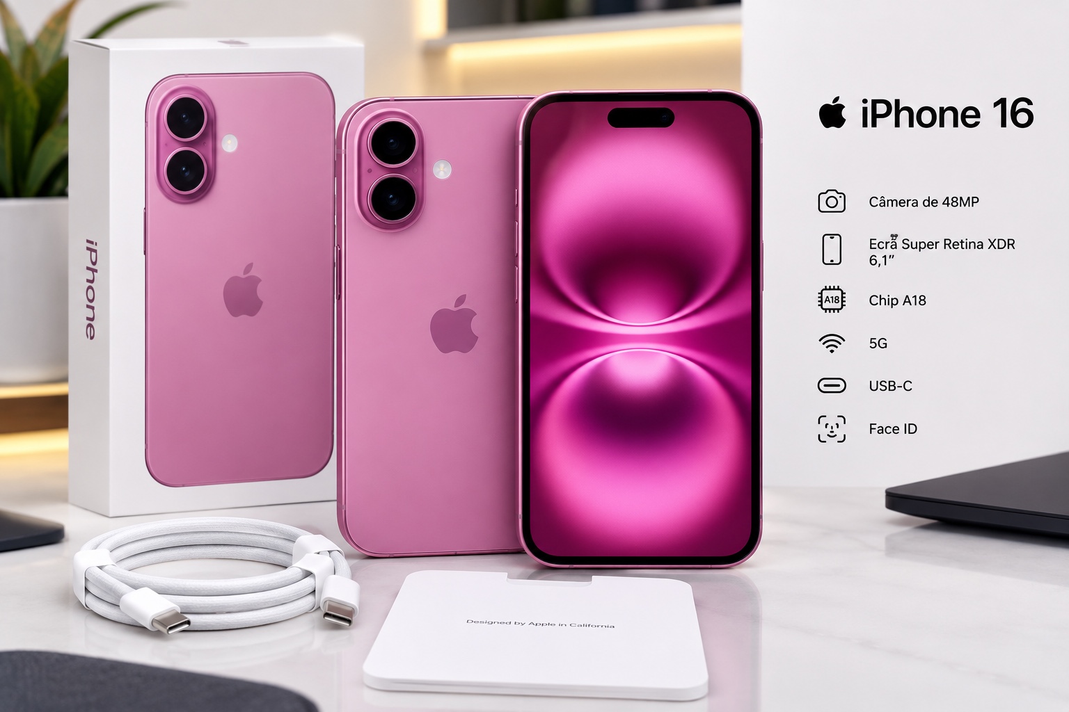 Iphone 16 128GB – Chip A18 | Câmara 48MP | Apple Intelligence | 5G | 60000 MZN | FRELIMO, Sommerschield, Maputo | MzDeal
