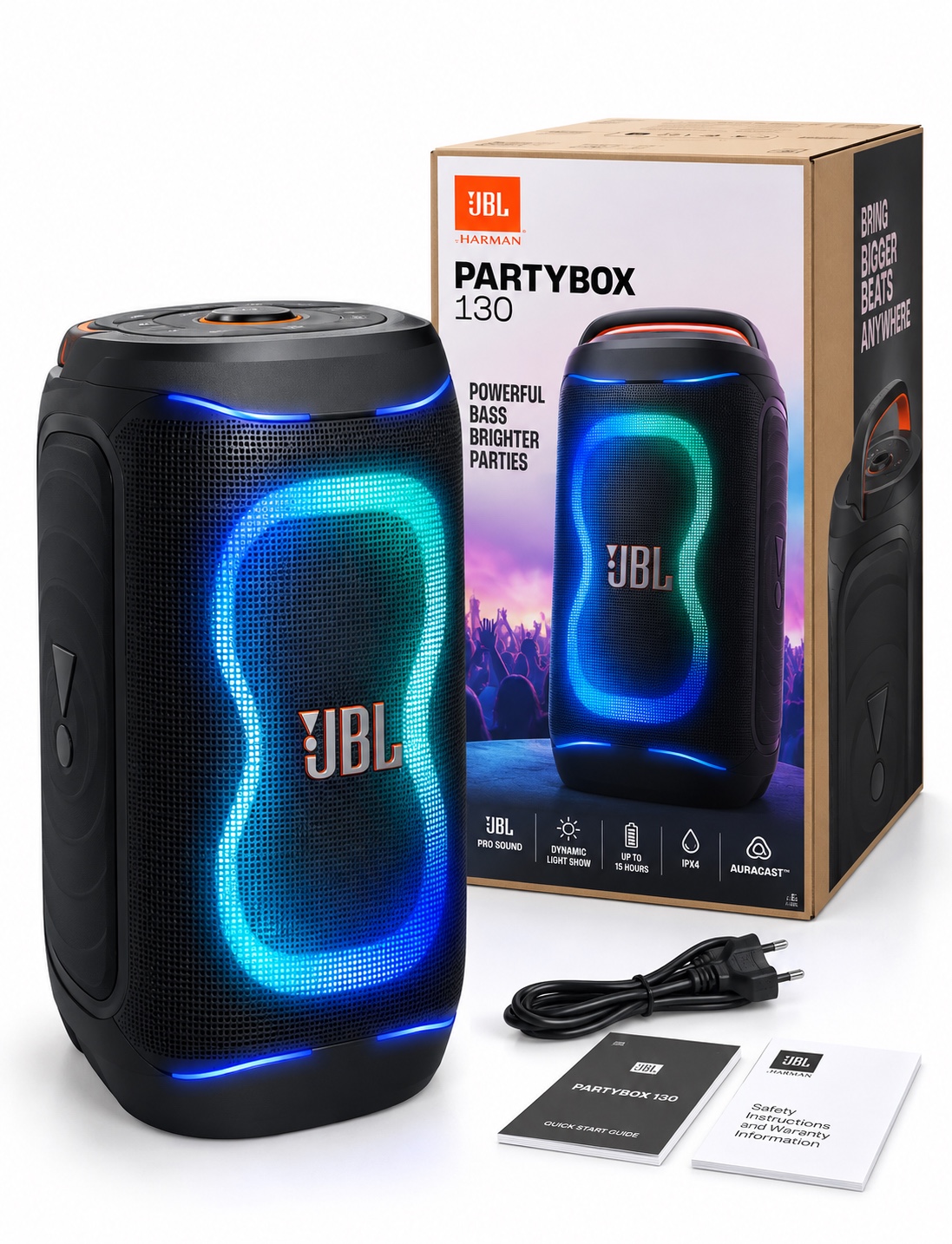 JBL PartyBox 130 – 200W RMS | Bluetooth 6.0 | LED RGB | Até 15 | 36500 MZN | FRELIMO, Sommerschield, Maputo | MzDeal