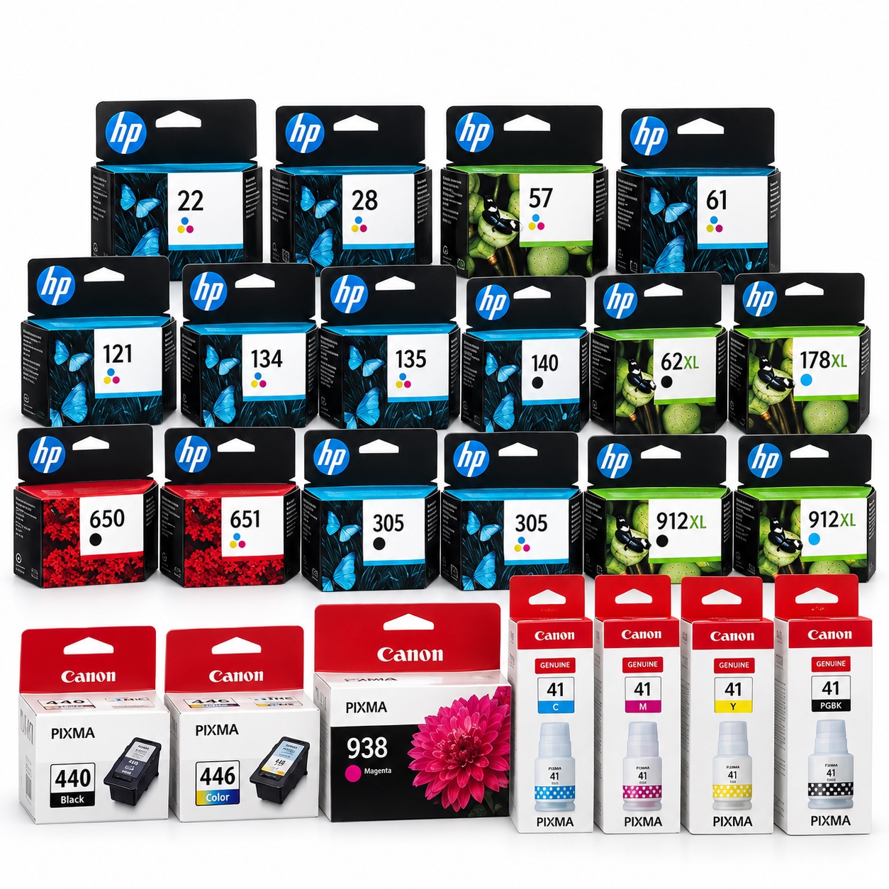 Cartuchos e Tintas para Impressoras HP e Canon – Várias Referências e Cores | 1950 MZN | FRELIMO, Sommerschield, Maputo | MzDeal