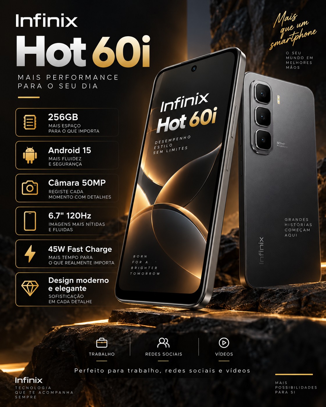 Infinix Hot 60i 256GB – Potência, espaço e estilo para o dia a dia | 11499 MZN | Av. marien goambi, Maputo | MzDeal