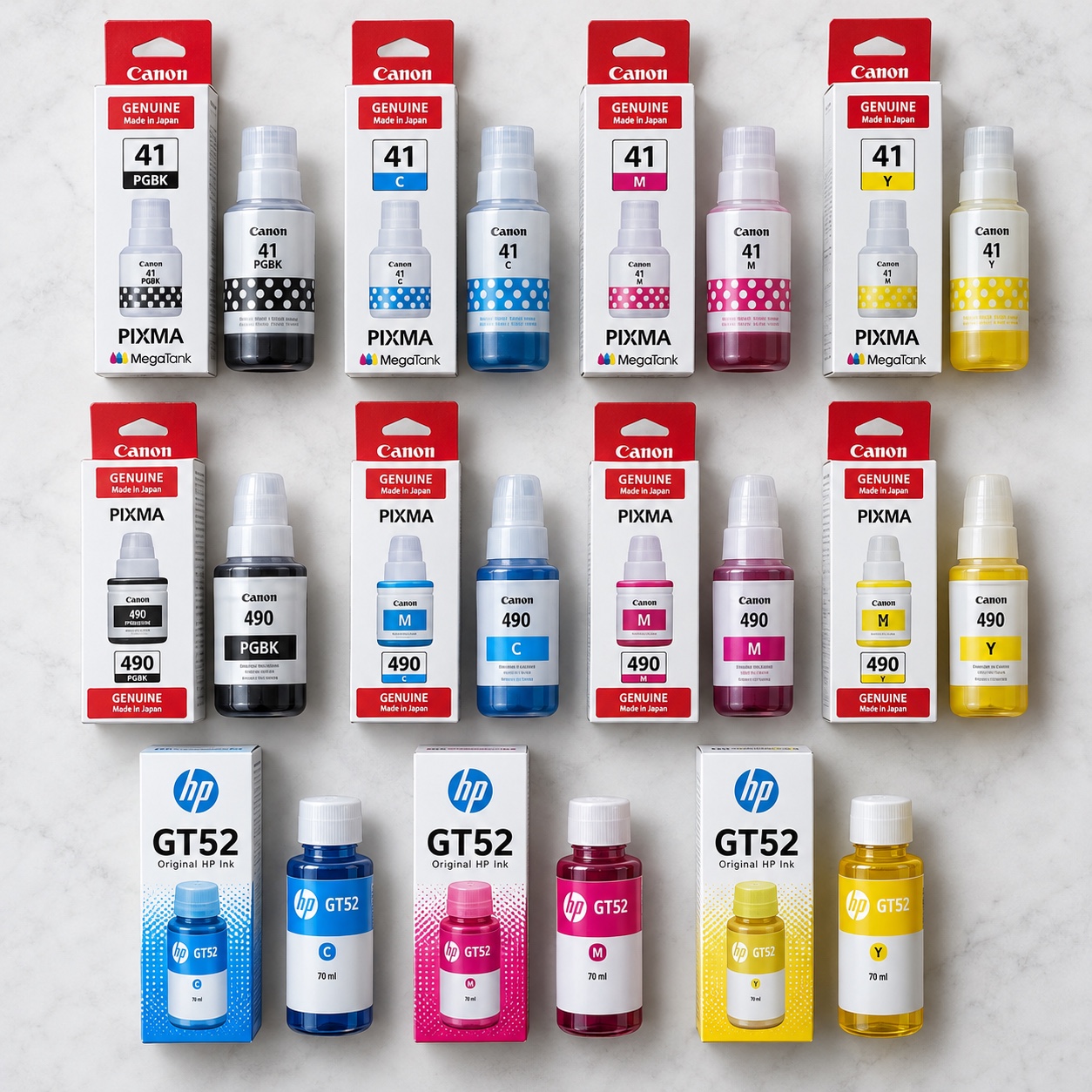 Tintas Originais Canon GI-41, GI-490 e HP GT52 – Preto e Cores | Para Impressoras com Tanque de Tinta | 1800 MZN | FRELIMO, Sommerschield, Maputo | MzDeal
